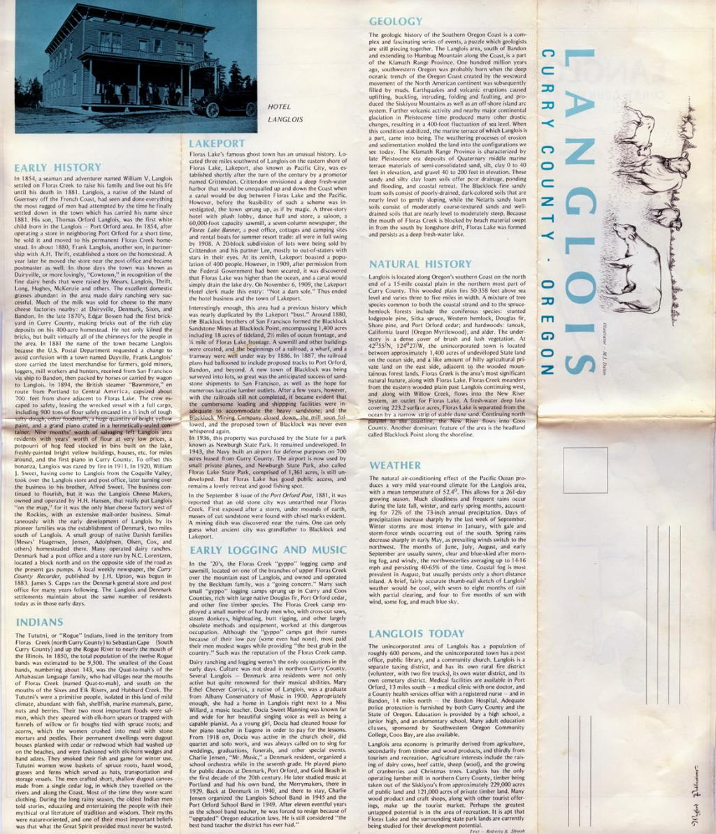 Langlois Map 1979 to World Famous Langlois Oregon
